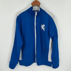 EXPRESS Track‎ Jacket Royal Blue White Lion Logo Full Zip Mens XL Polyester